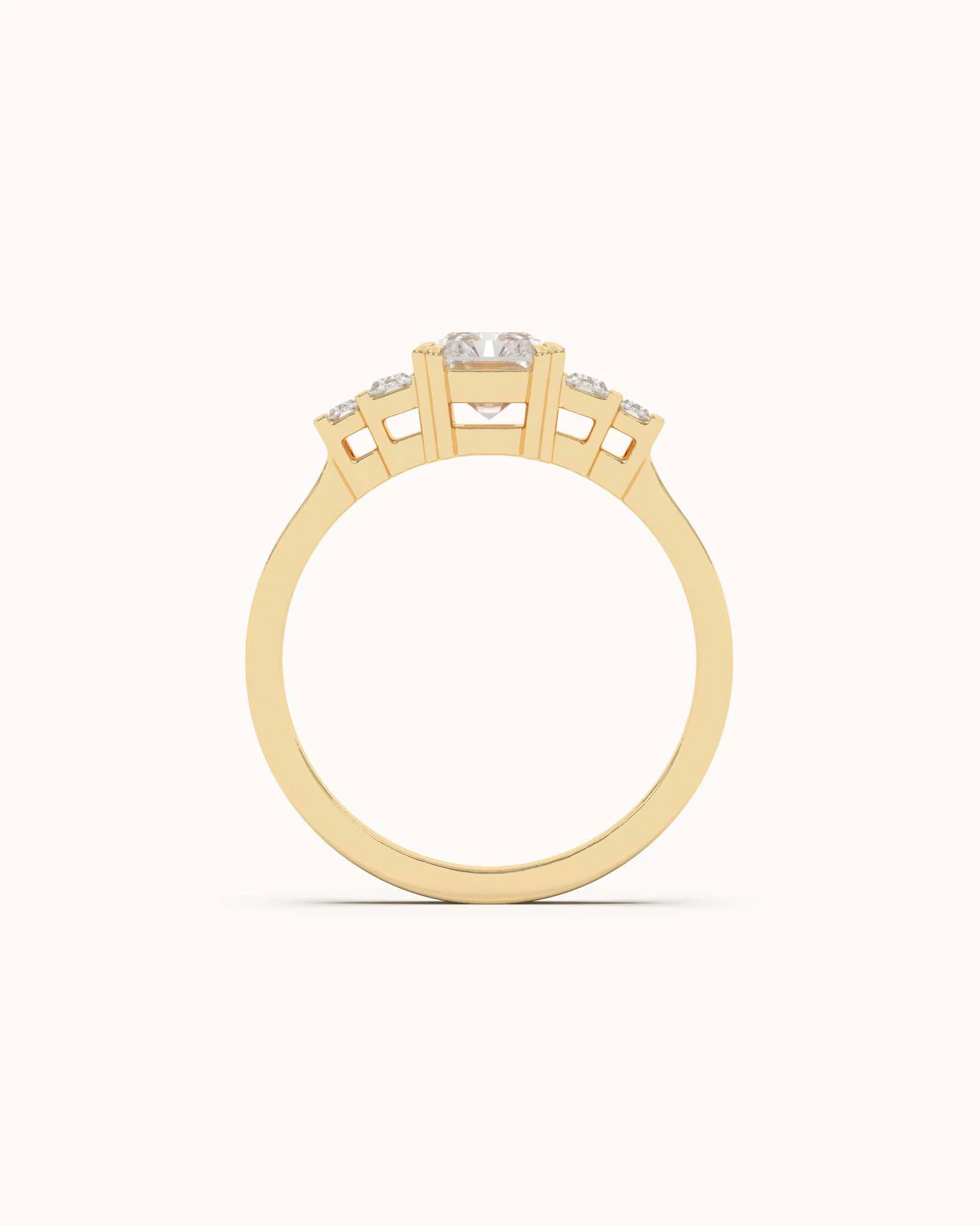 Lab Grown Diamond Geometric Five Stone Ring - Image 5