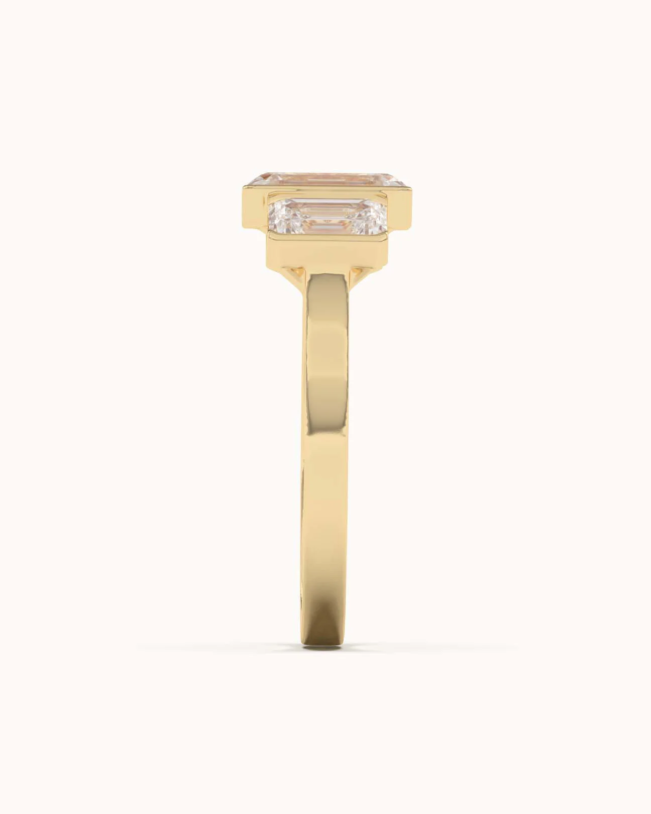 Emerald Cut Lab Grown Diamond Trilogy Ring - Image 5