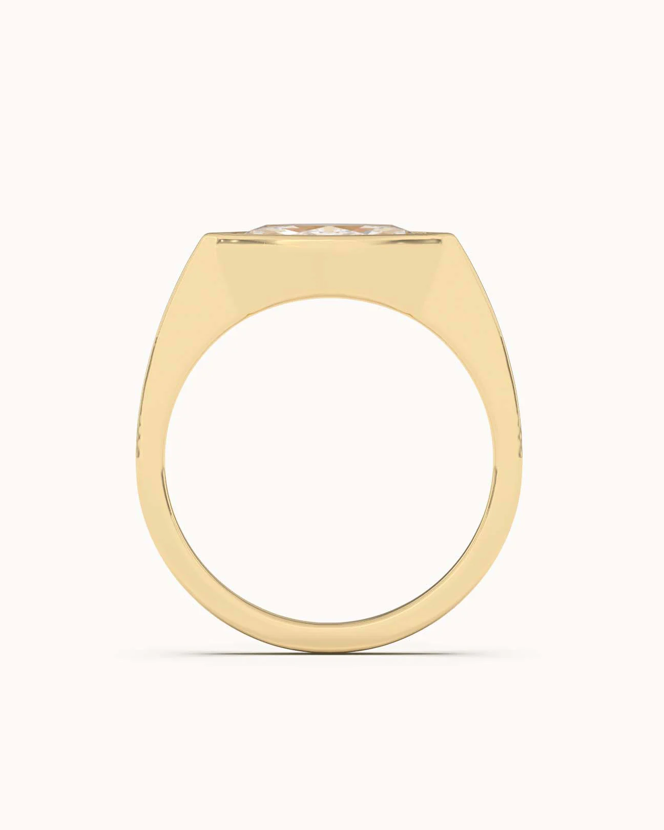 Marquise Cut Lab Grown Diamond Signet Ring - Image 4