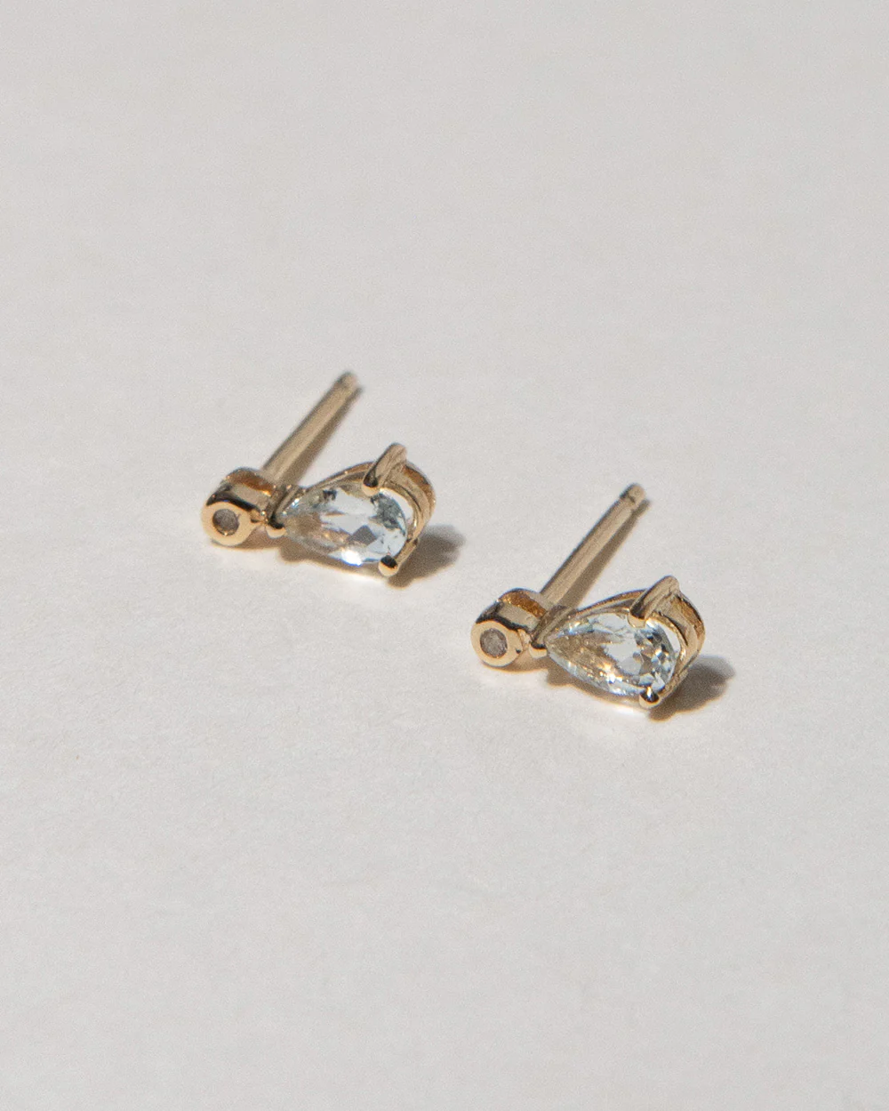 Aquamarine and Diamond Pear Drop Earrings - Image 3