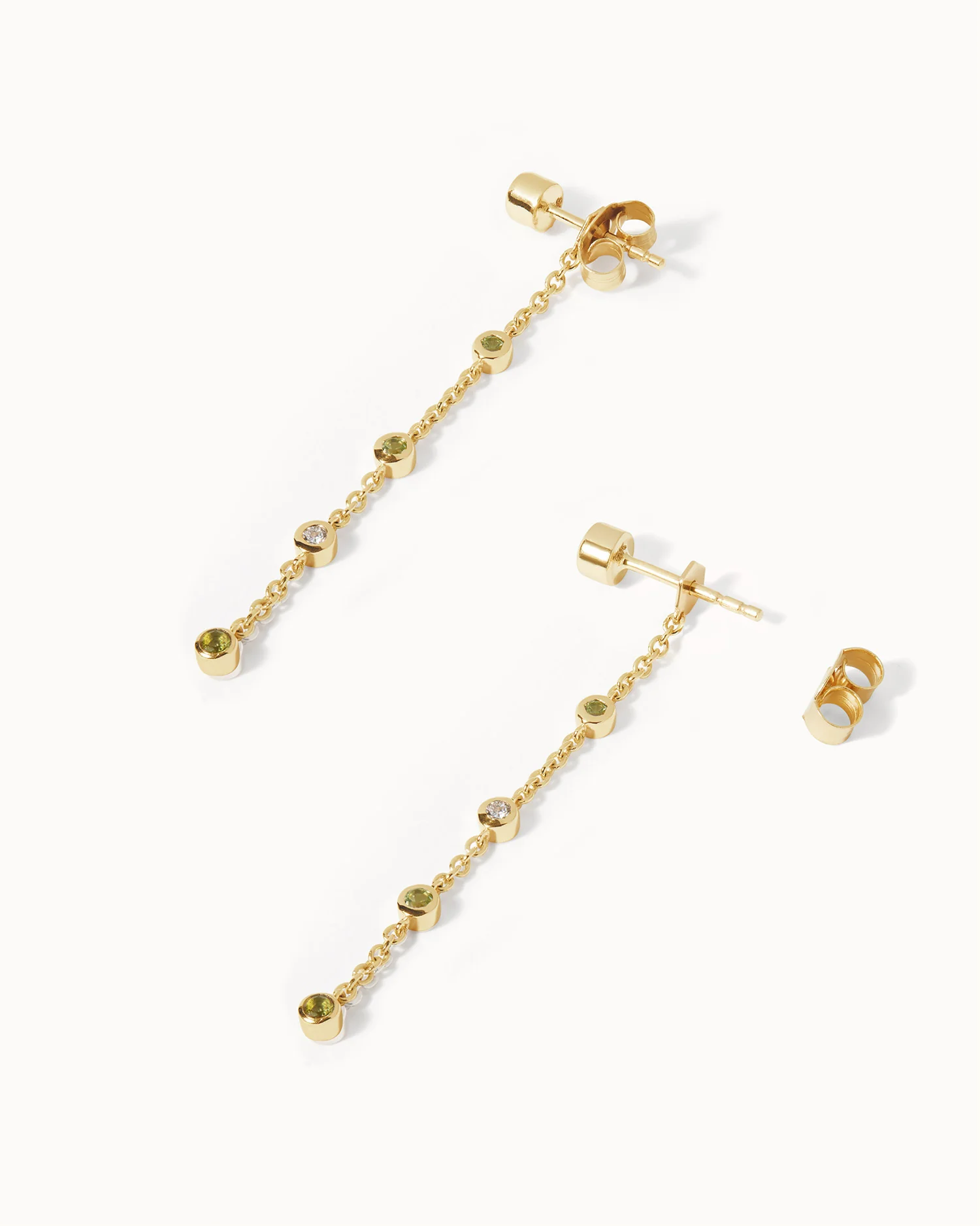 August Peridot Birthstone Drop Earrings - Image 3