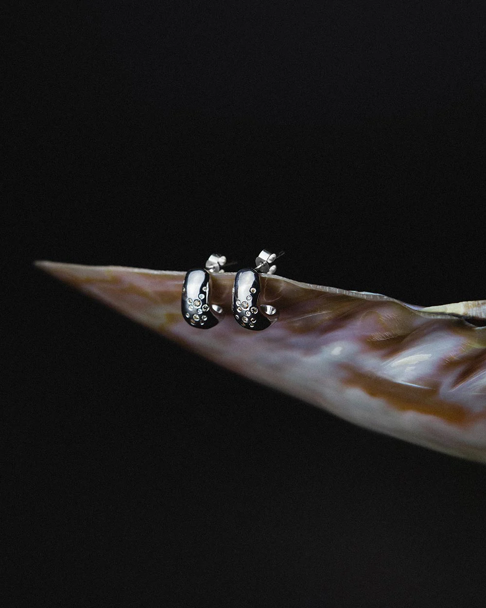 Celestial Diamond Huggie Hoop Earrings - Image 3