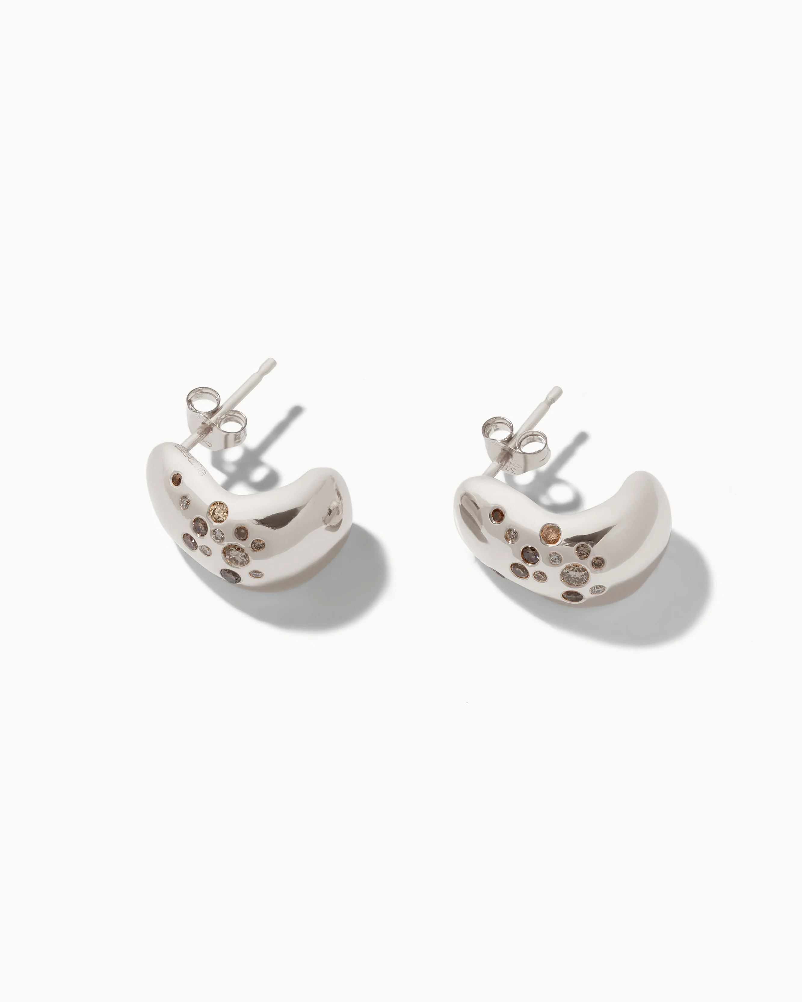 Celestial Diamond Huggie Hoop Earrings - Image 4
