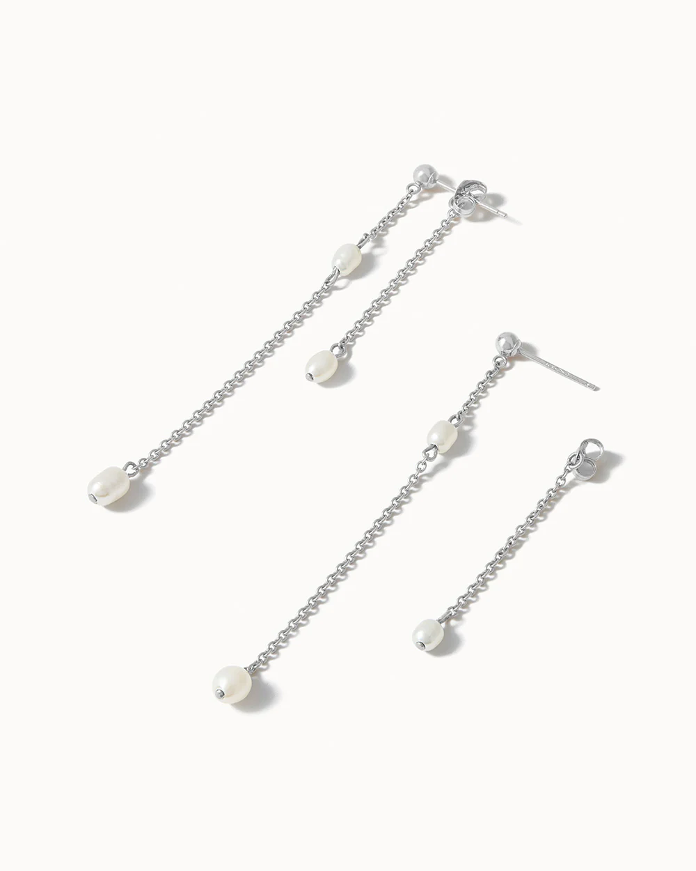 Double Drop Pearl Earrings - Image 3