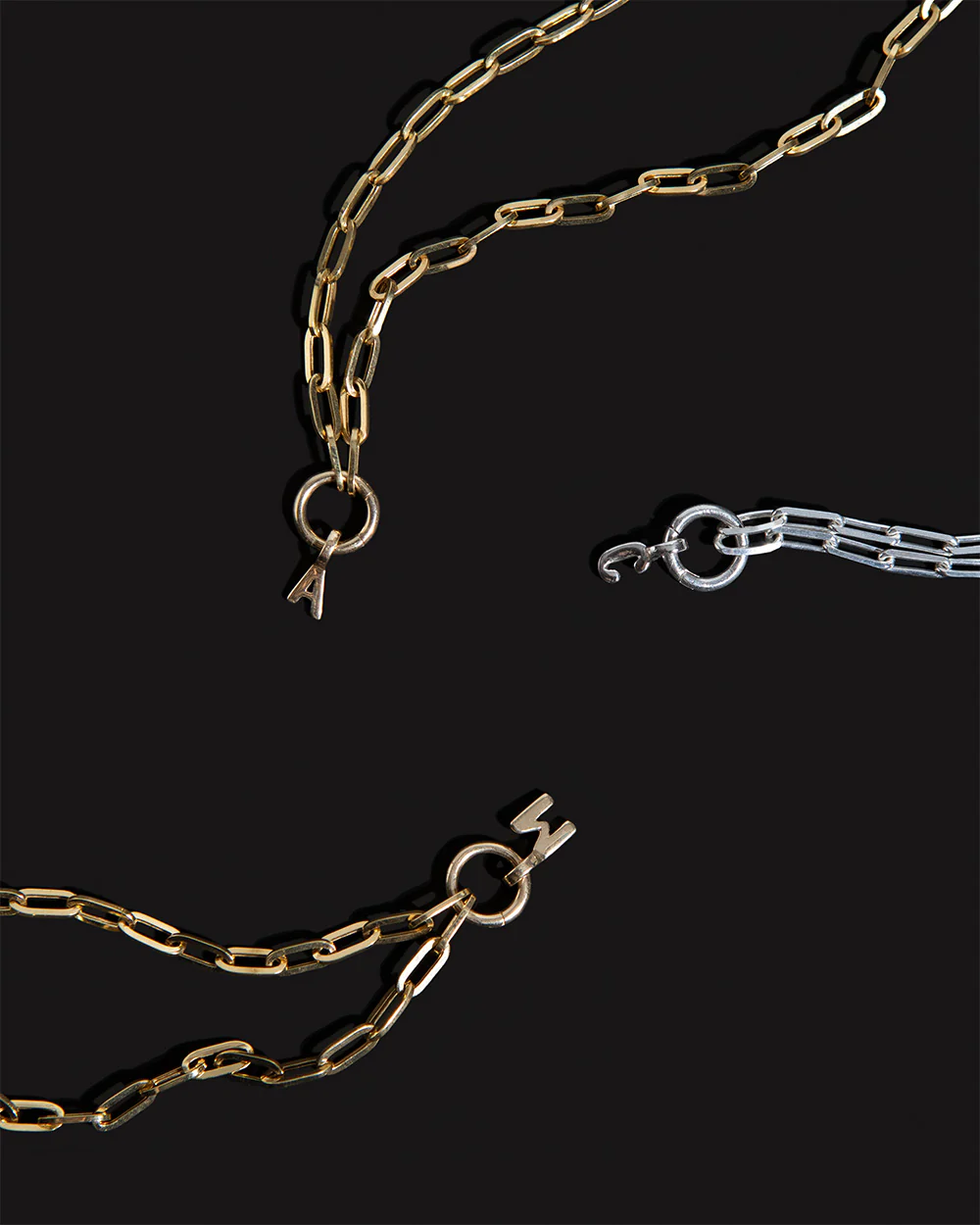 Paper Chain Initial Diamond Charm Necklace - Image 6
