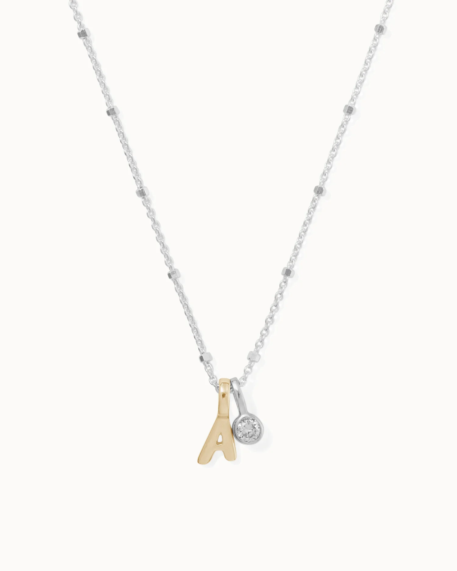 Initial Diamond Charm Necklace
