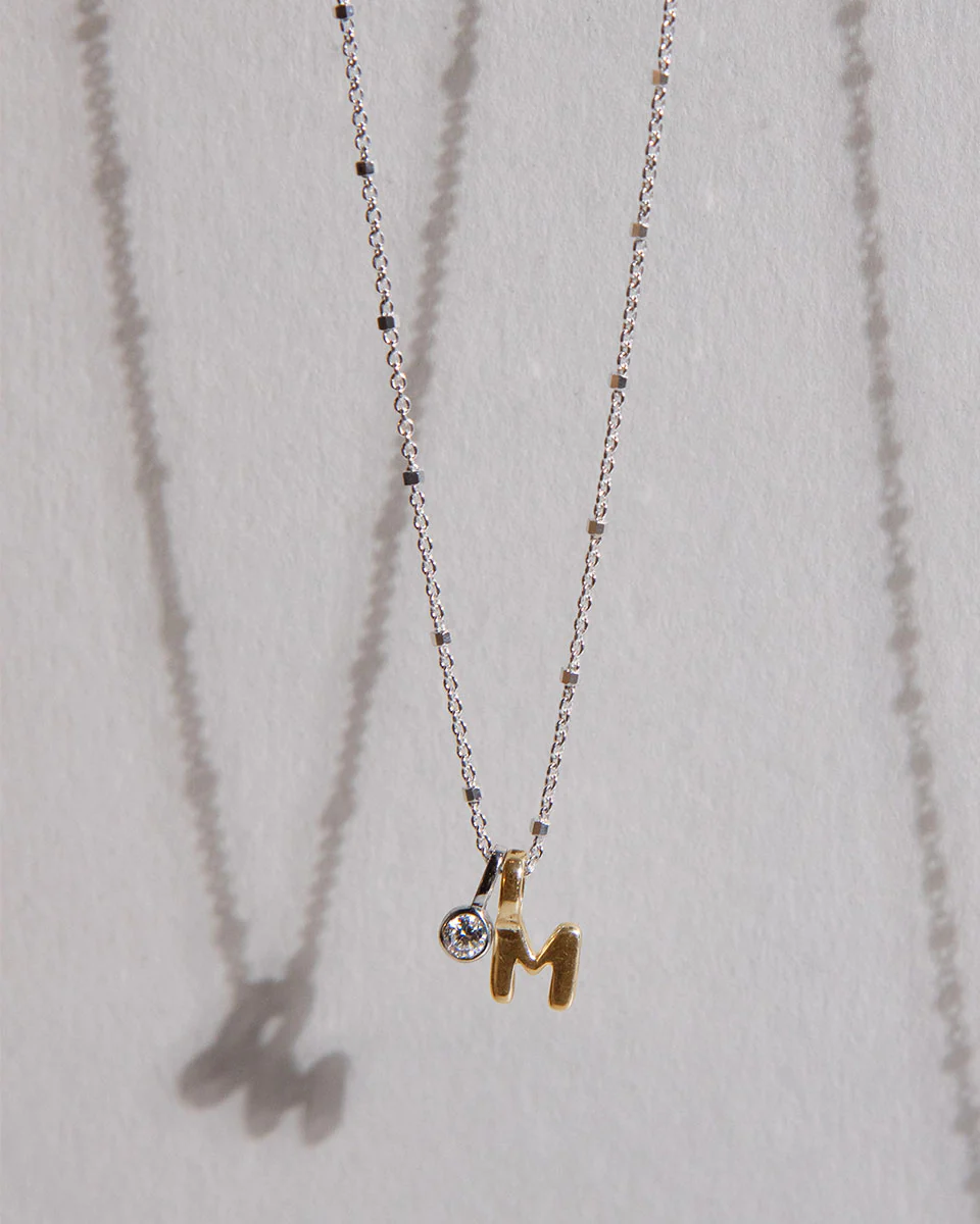 Initial Diamond Charm Necklace - Image 2