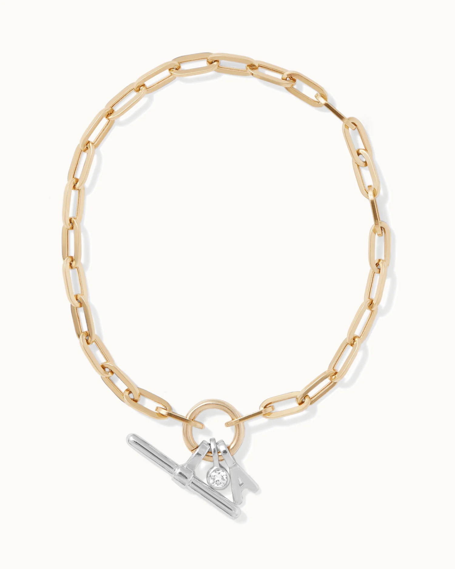 Paper Chain Trio Charm Bracelet