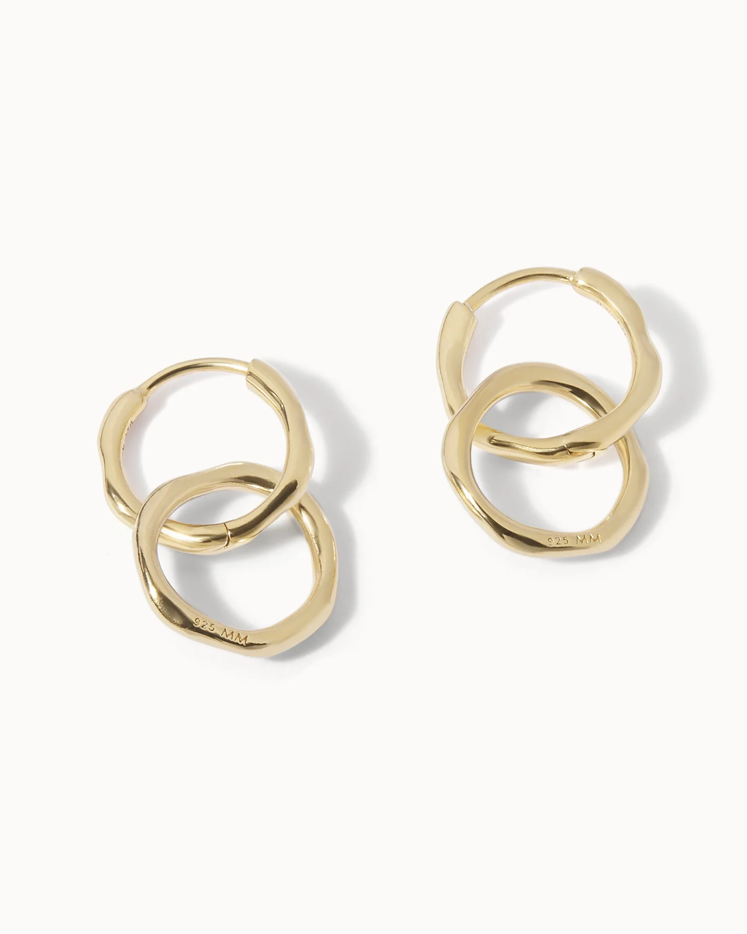 Interlinked Huggie Hoop Earrings - Image 3