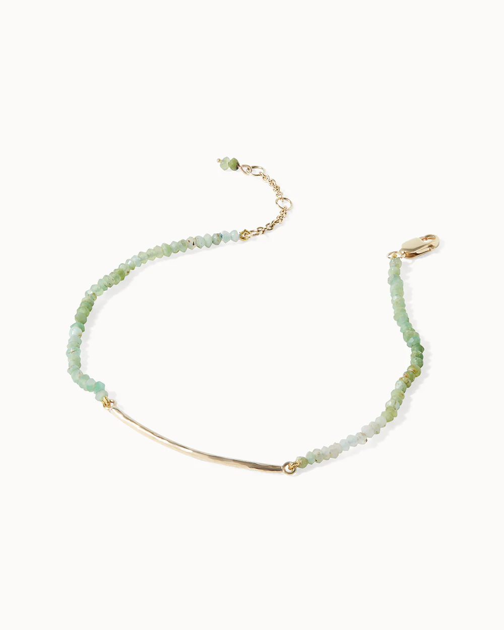 Milos Chrysoprase Beaded Bar Necklace and Bracelet Set - Image 4
