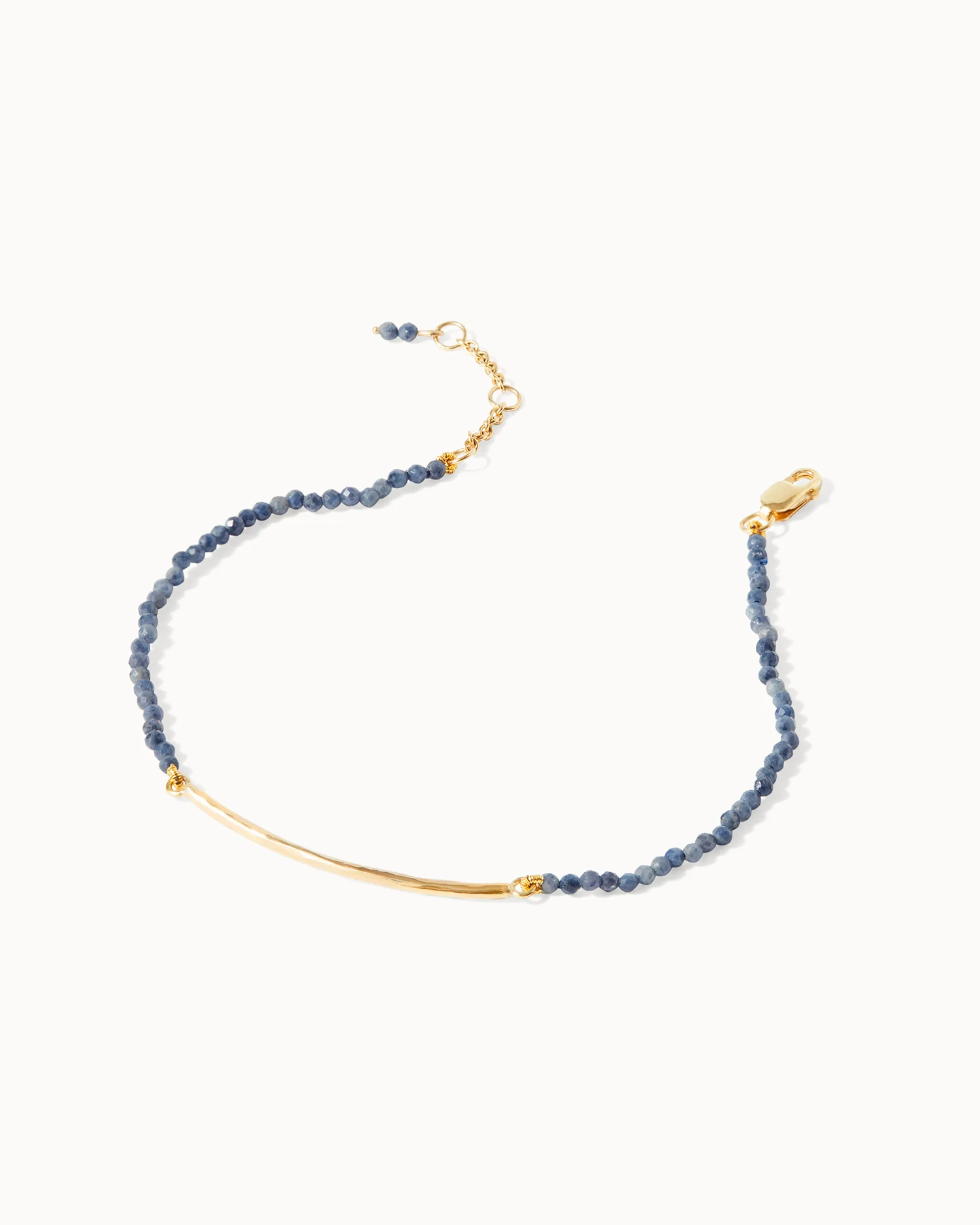 Milos Sapphire Beaded Bar Necklace and Bracelet Set - Image 4