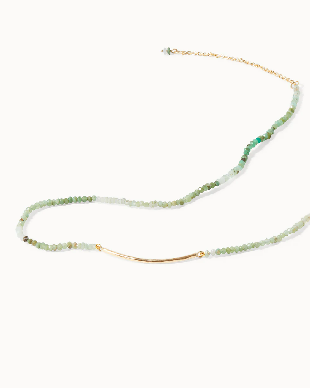 Milos Chrysoprase Beaded Bar Necklace - Image 6