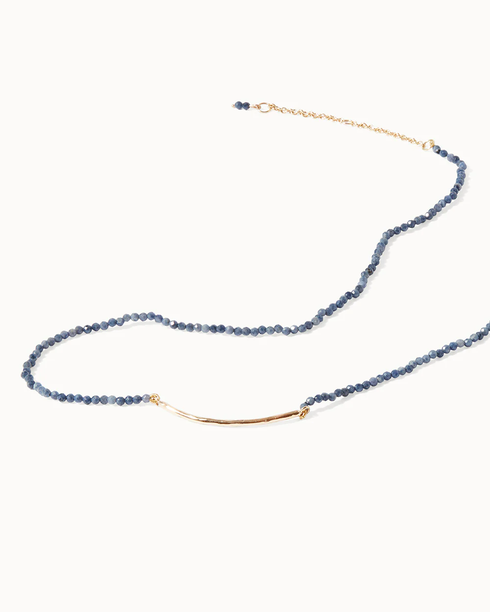 Milos Sapphire Beaded Bar Necklace - Image 6