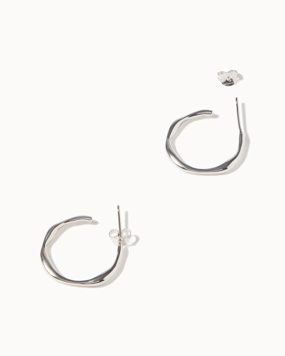 Small Organic Circle Hoop Earrings - Image 3