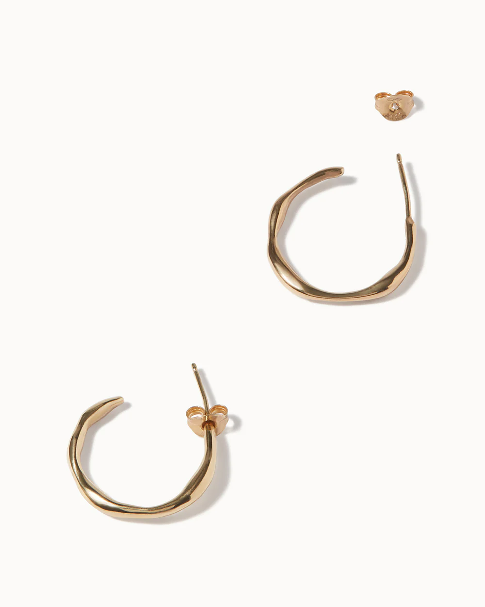 Small Organic Circle Hoop Earrings - Image 3