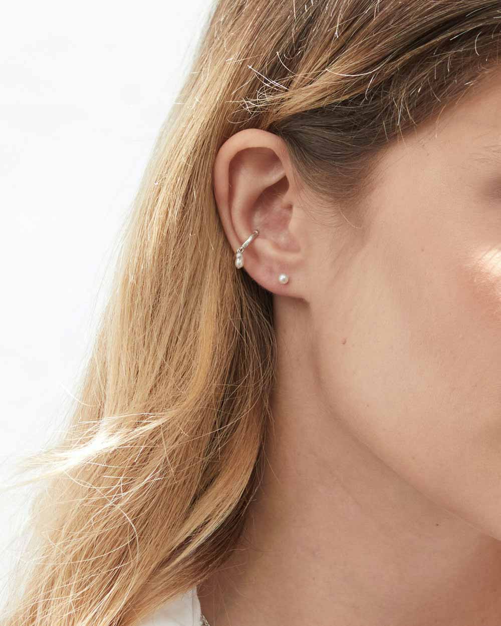 Small Pearl Stud Earrings - Image 3