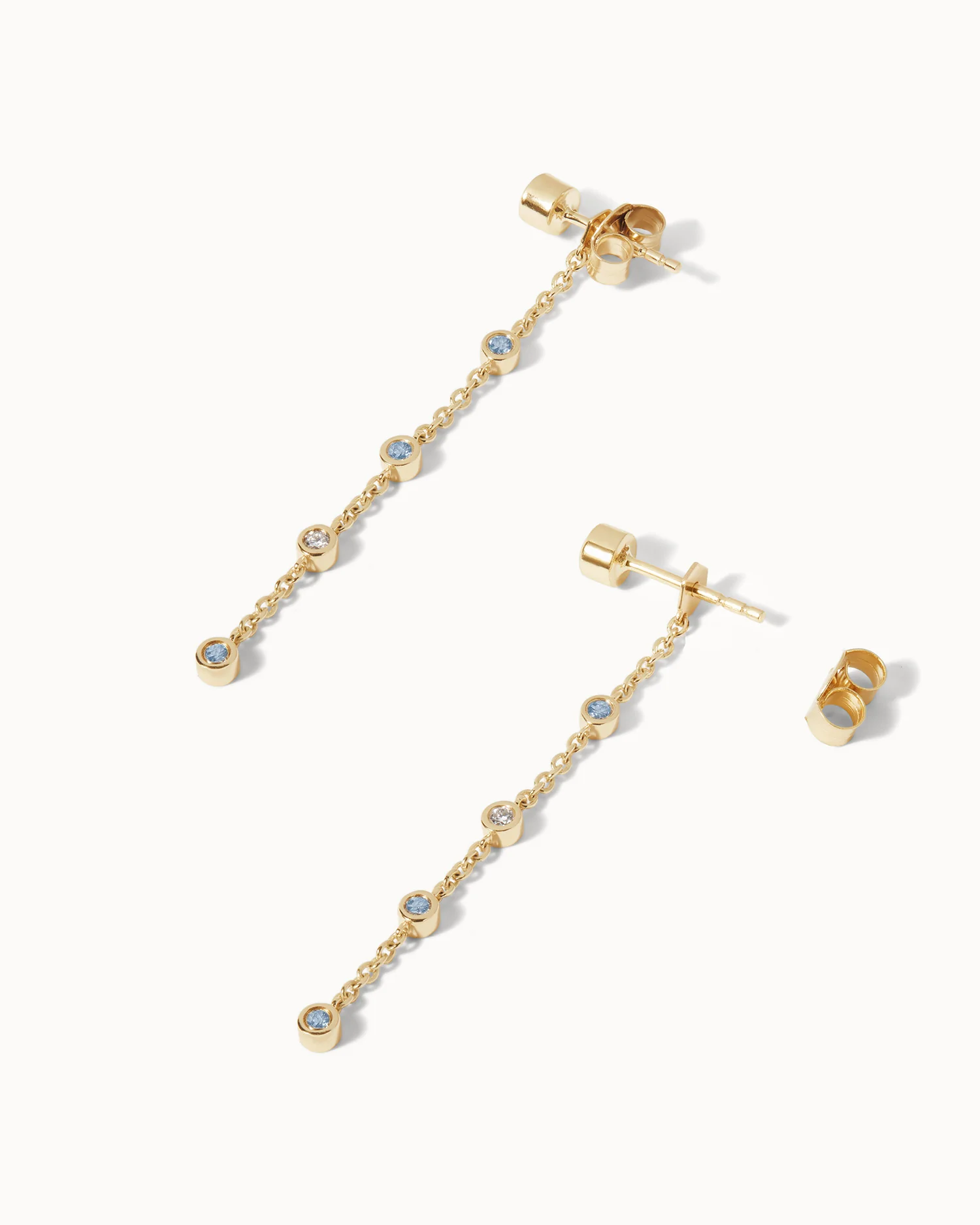 March Aquamarine Birthstone Drop Earrings - Image 2
