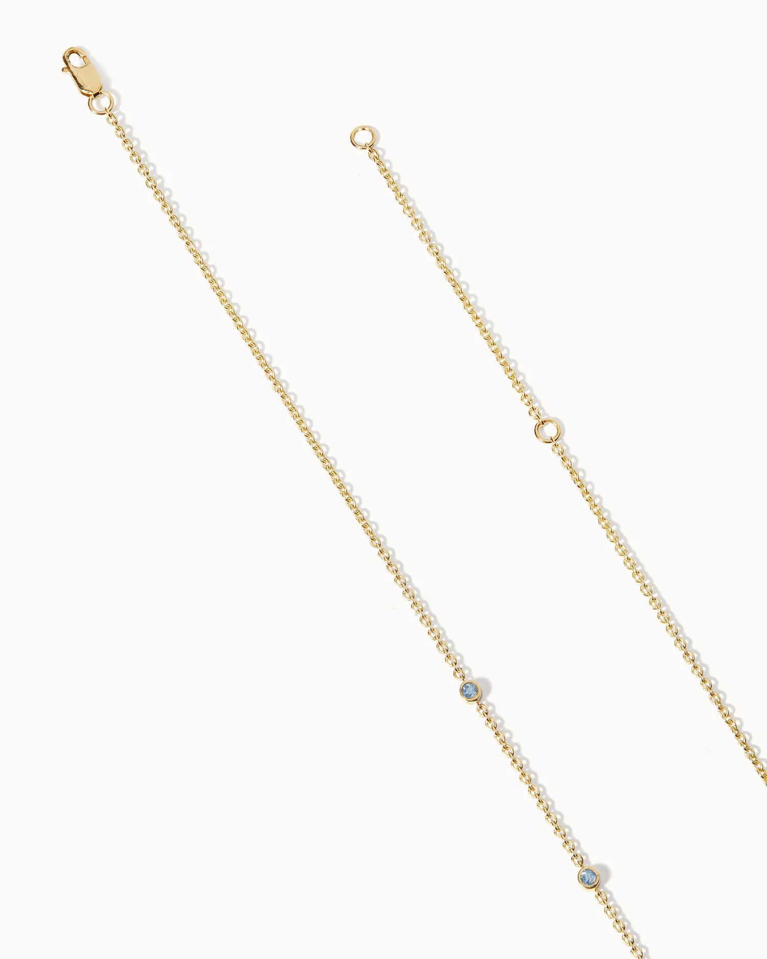 March Aquamarine Birthstone Station Necklace - Image 4