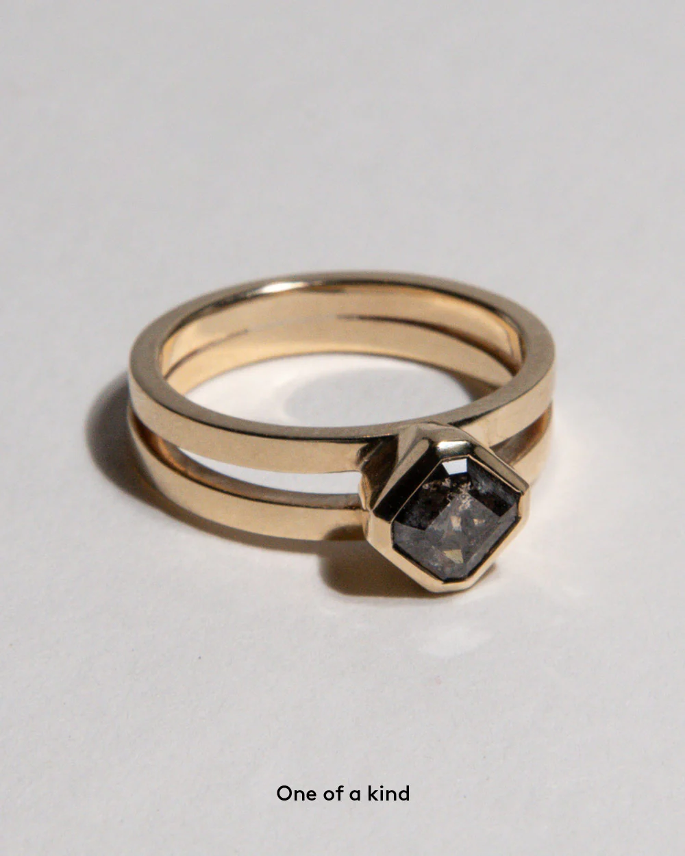Odette 1.28ct Grey Diamond Ring
