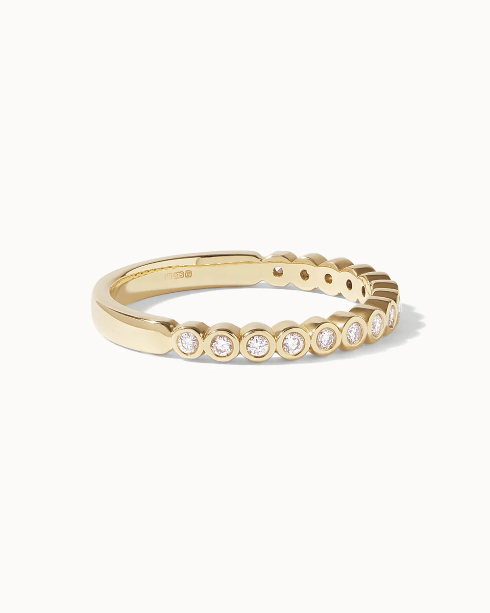 Bezel Diamond Half Eternity Ring - Image 4