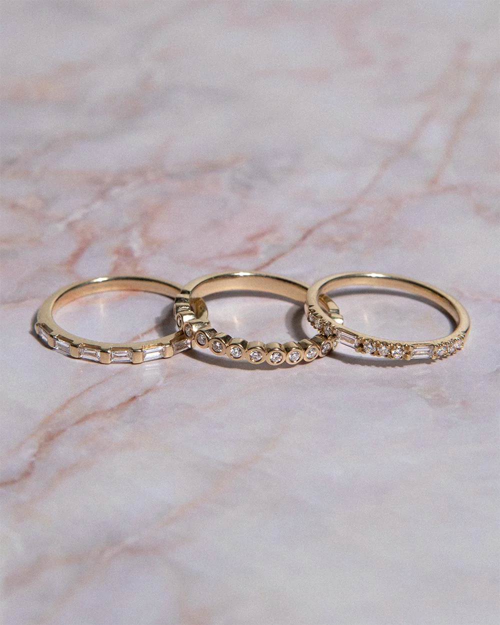 Bezel Diamond Half Eternity Ring - Image 5
