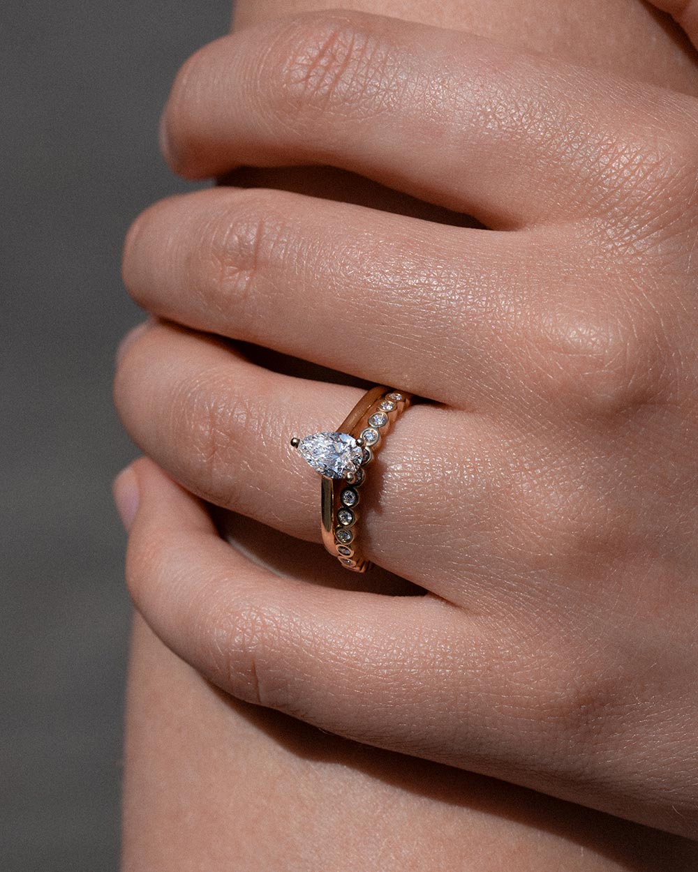 Bezel Diamond Half Eternity Ring - Image 6