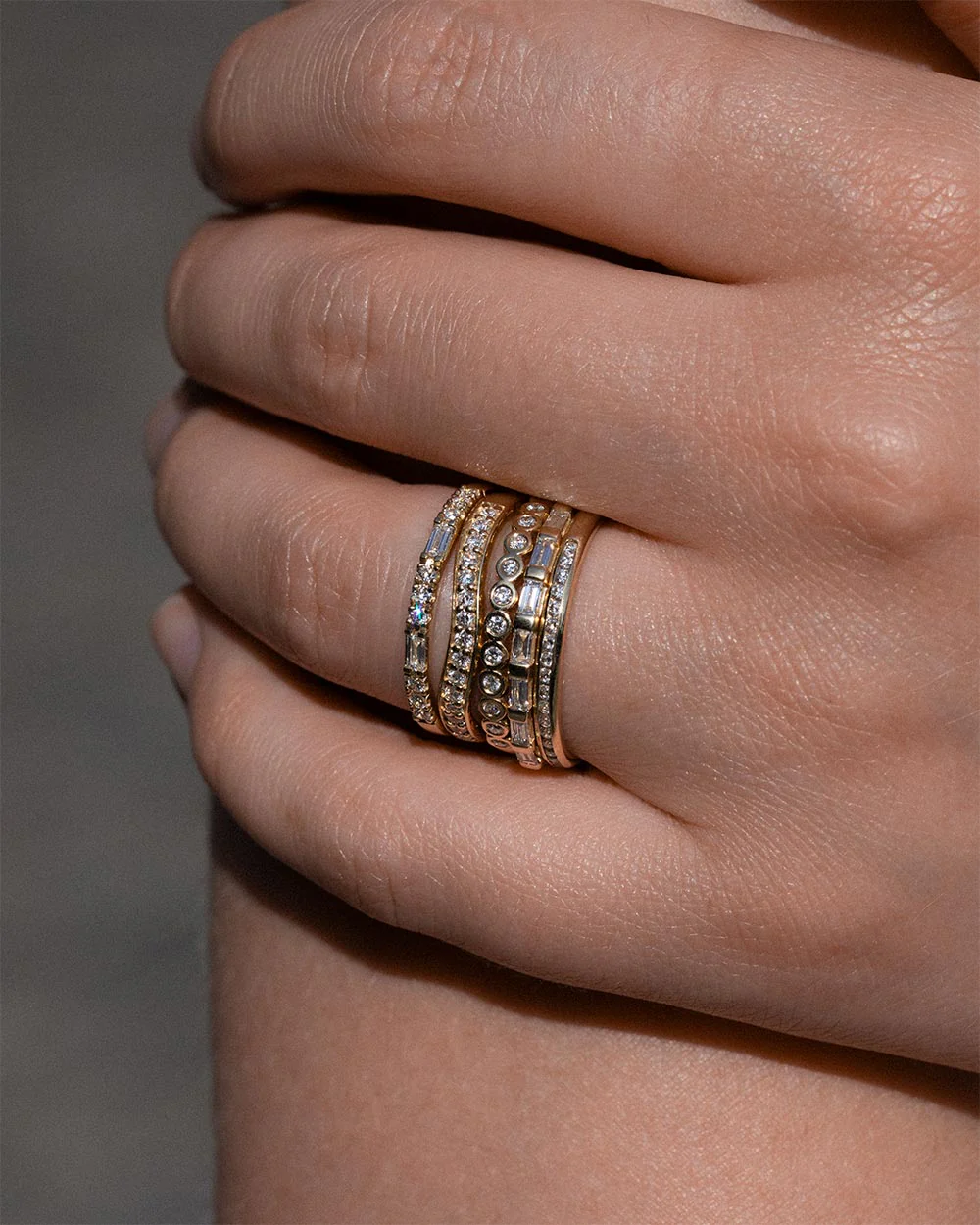 Bezel Diamond Half Eternity Ring - Image 7