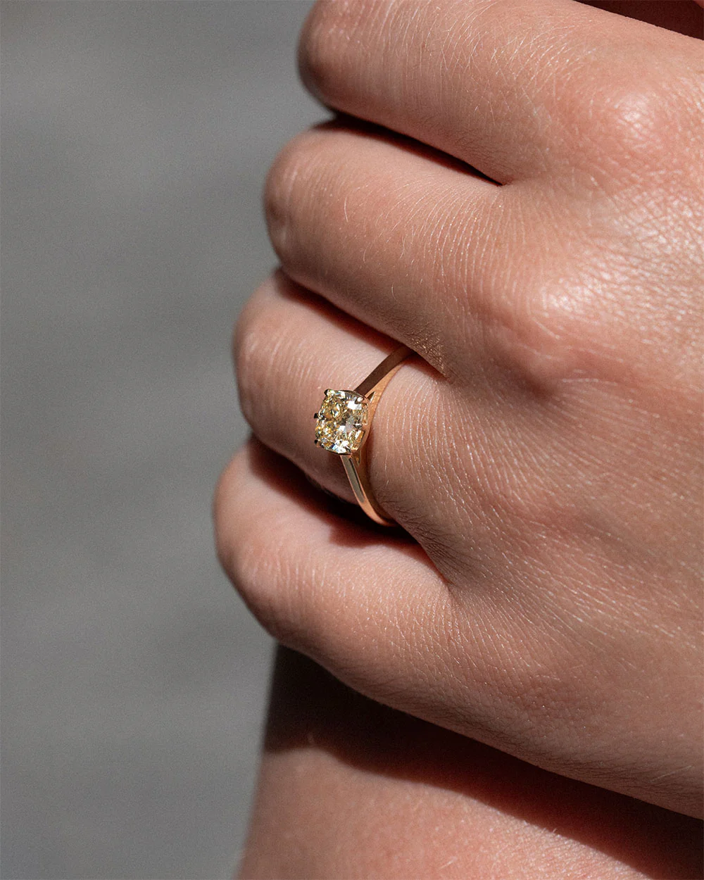 Lucia 1ct Lab Grown Yellow Diamond Ring - Image 3