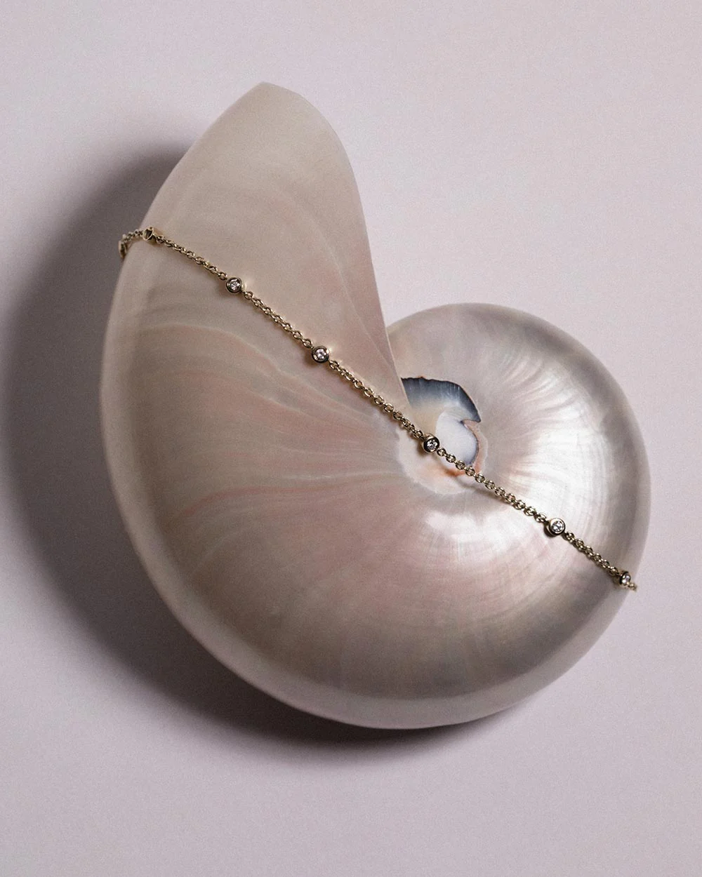 April Diamond Birthstone Station Necklace - Image 3