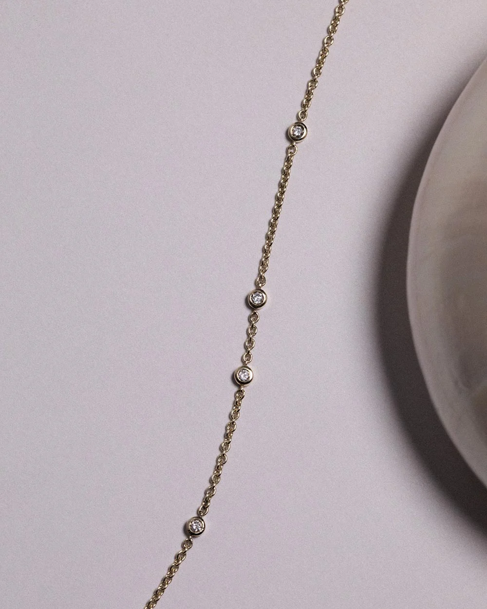 April Diamond Birthstone Station Necklace - Image 4