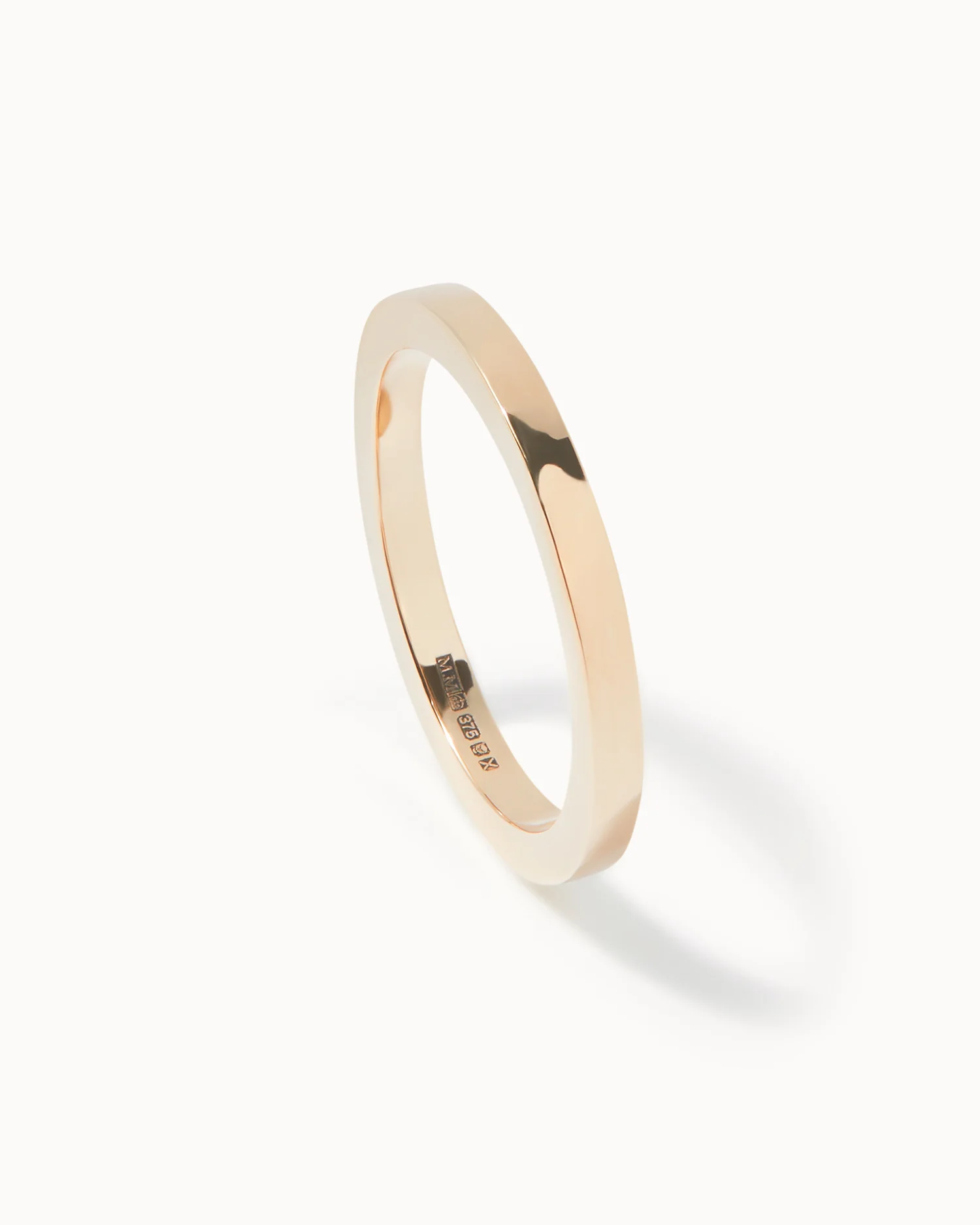 Solid Gold Hammered Flat Band - Image 3