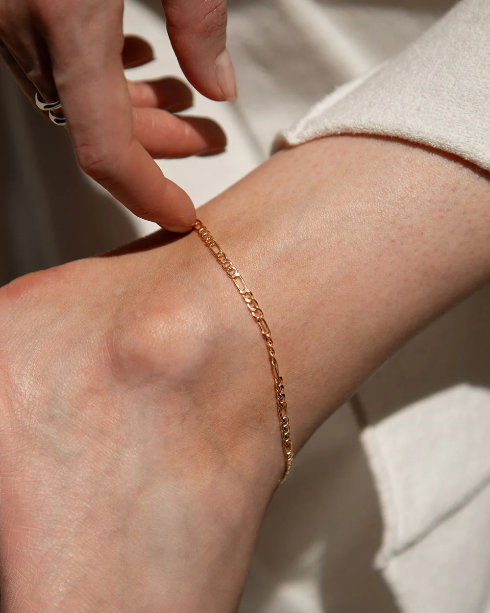 Flat Figaro Chain Anklet - Image 2