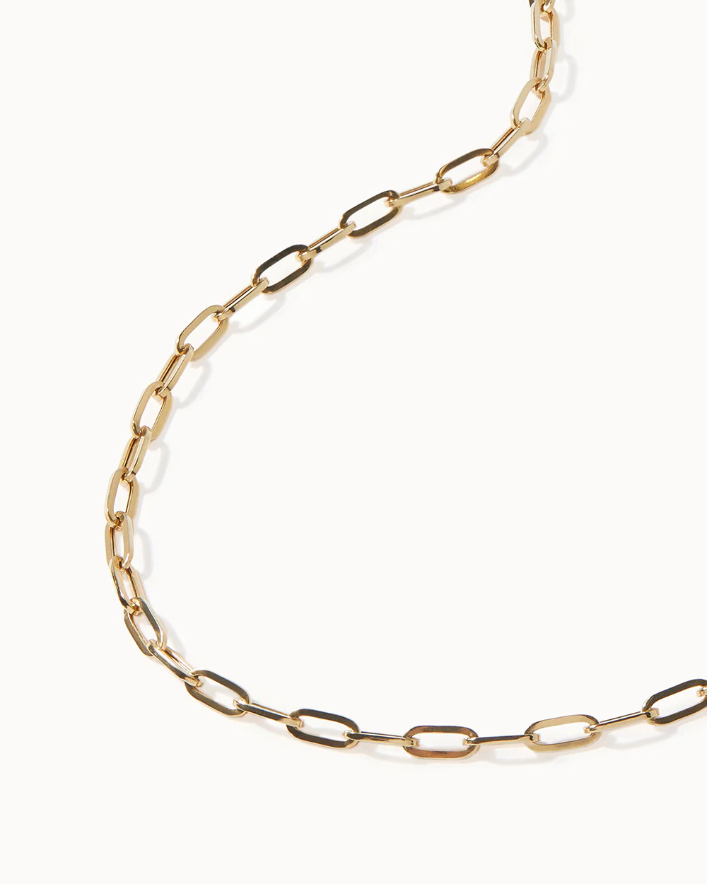 Solid Gold Heavy Paper Chain Necklace - Image 3