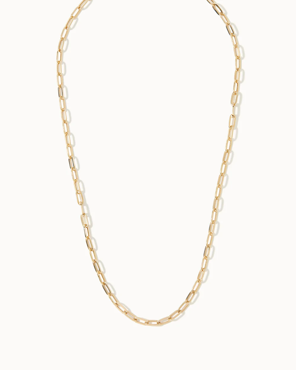 Solid Gold Heavy Paper Chain Necklace - Image 4