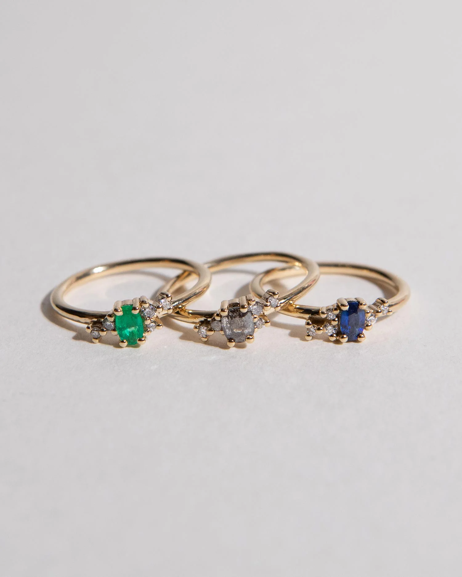 Solid Gold Heirloom Emerald Cluster Ring - Image 3