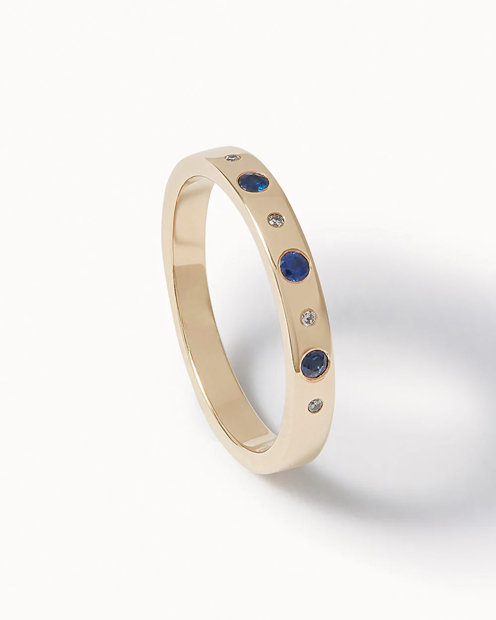 Solid Gold Heirloom Half Eternity Sapphire Ring - Image 3