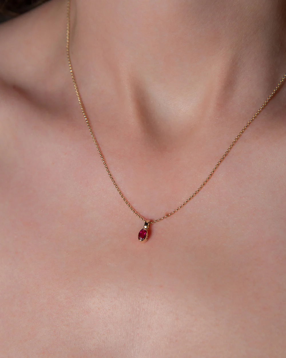 July Ruby Birthstone Oval Charm - Image 5