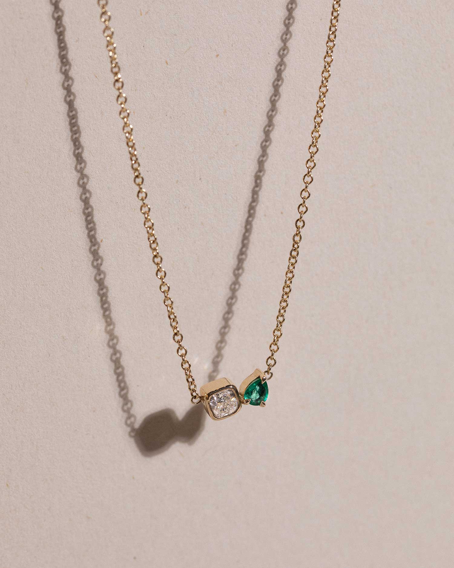Toi Et Moi Diamond and Emerald Necklace - Image 3