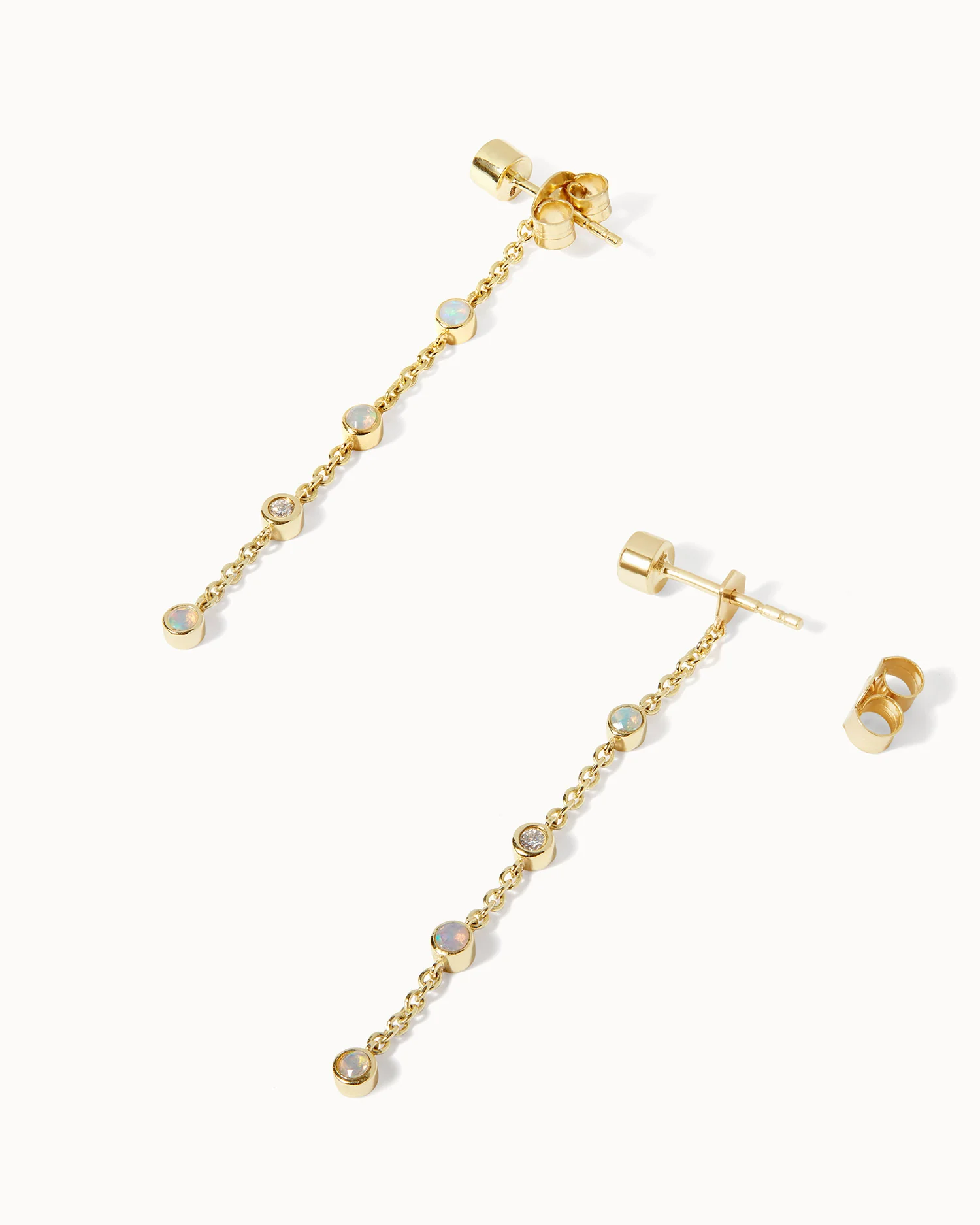 October Opal Birthstone Drop Earrings - Image 3