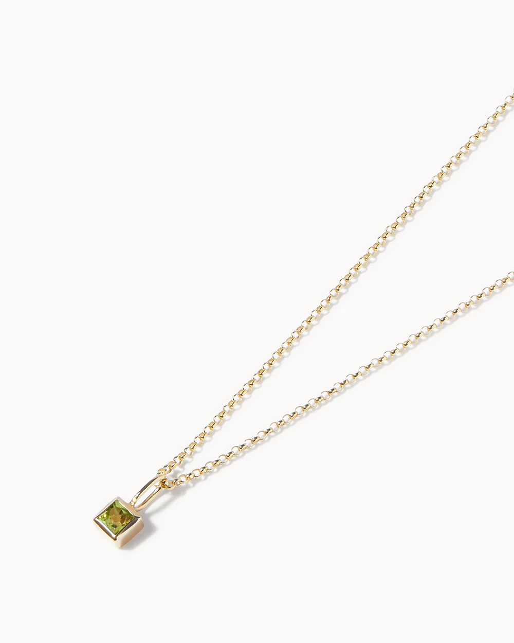 Solid Gold Peridot August Birthstone Charm - Image 3