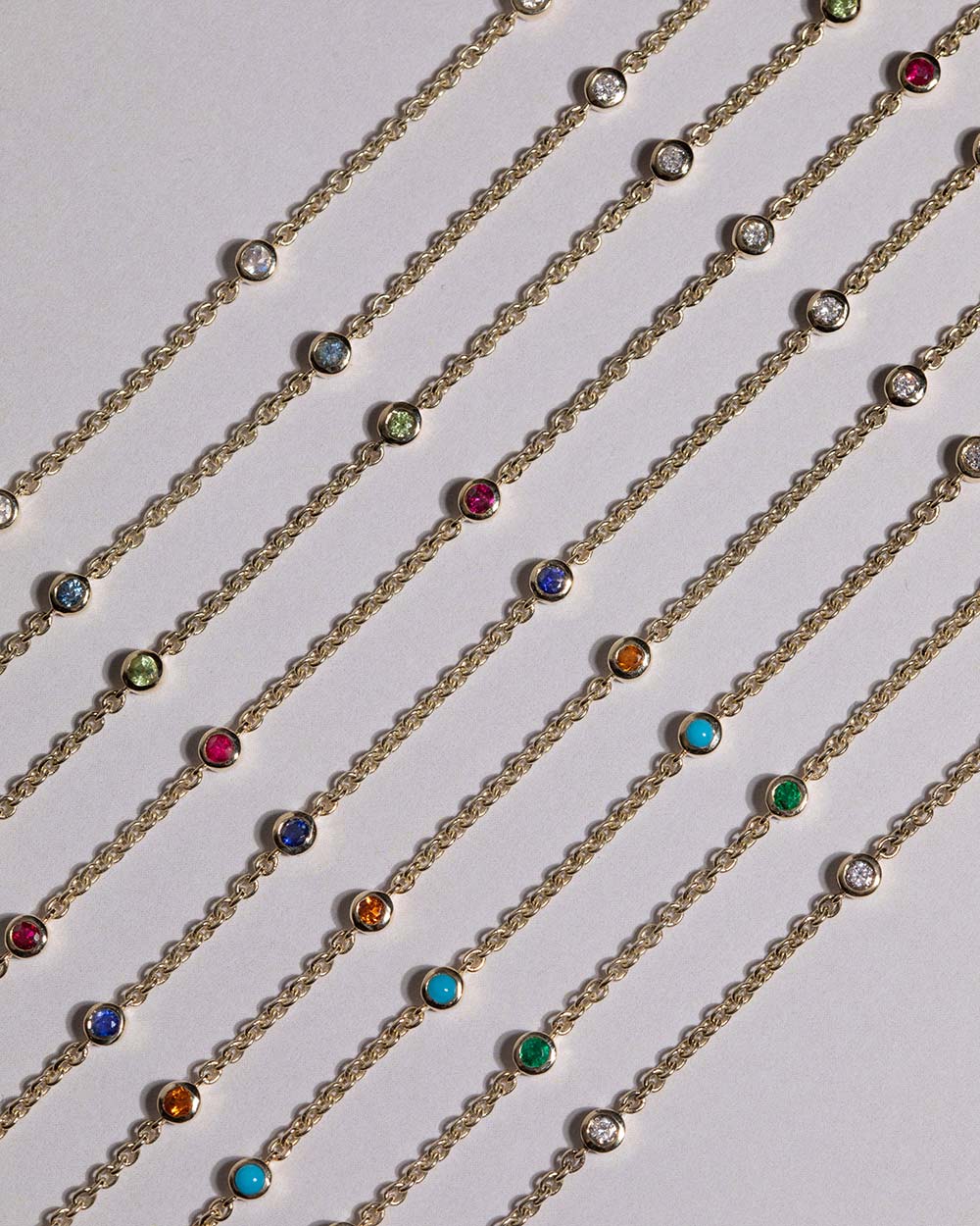 August Peridot Birthstone Station Necklace - Image 4