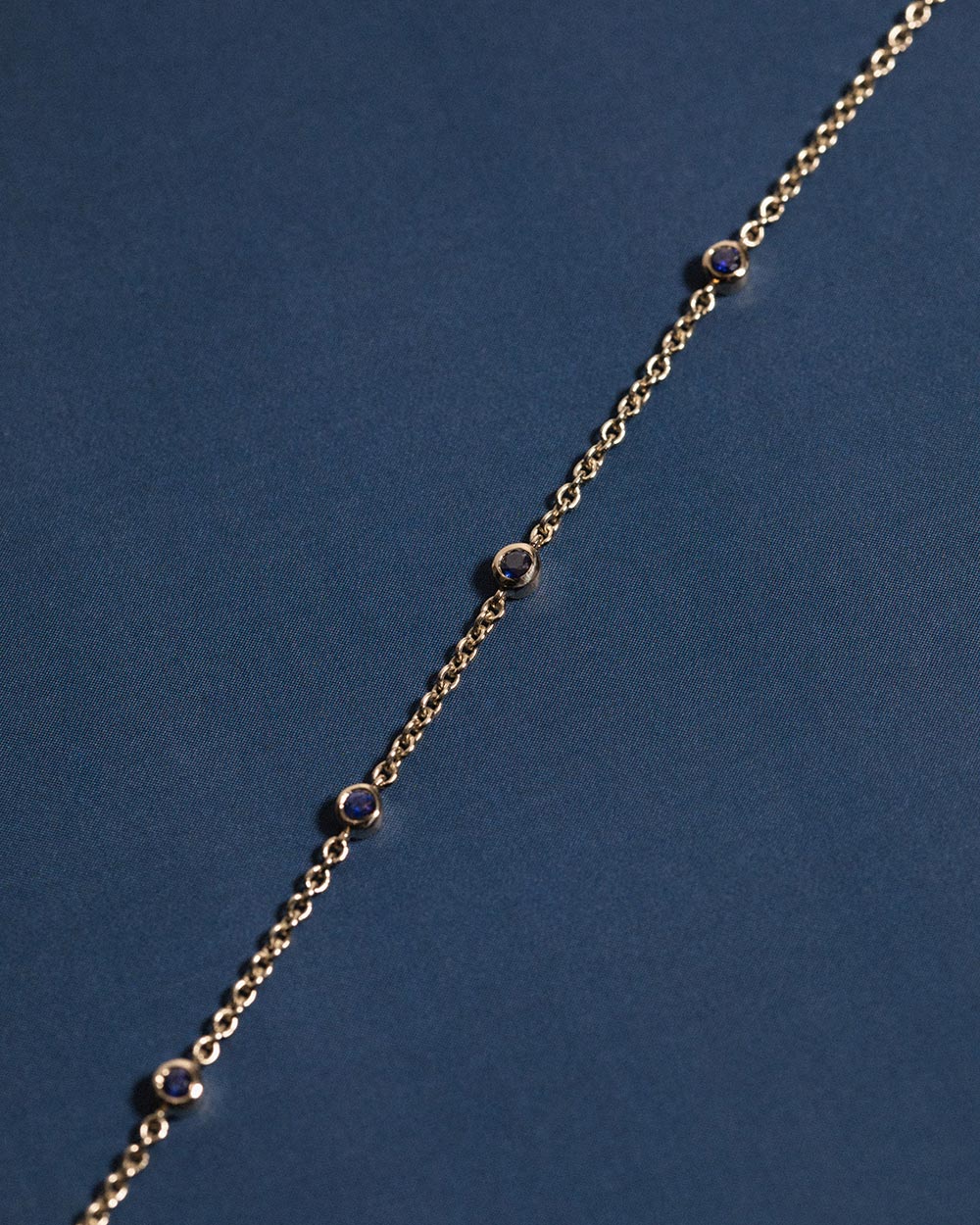 September Sapphire Birthstone Station Necklace - Image 3