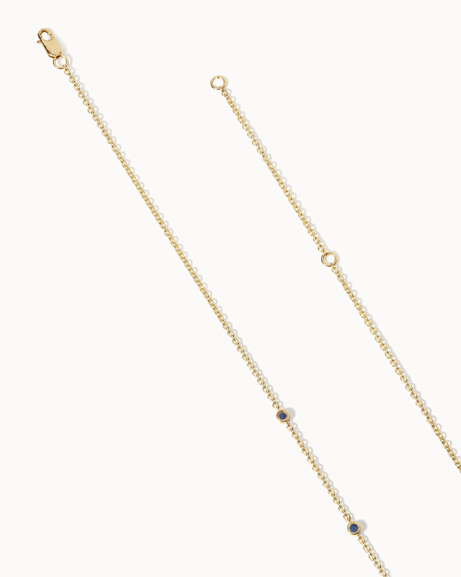 September Sapphire Birthstone Station Necklace - Image 5