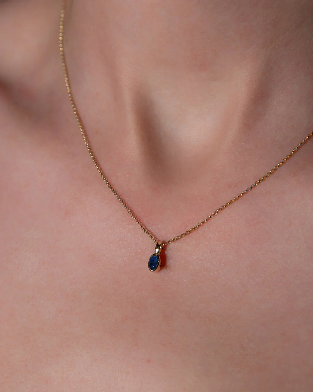 September Sapphire Birthstone Oval Charm - Image 2