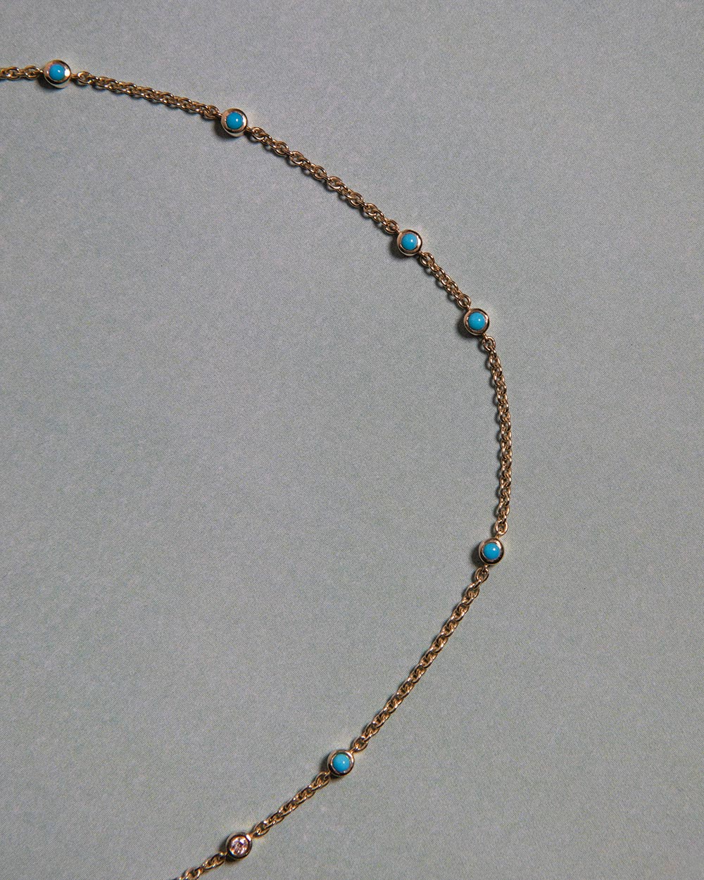 December Turquoise Birthstone Station Necklace - Image 2