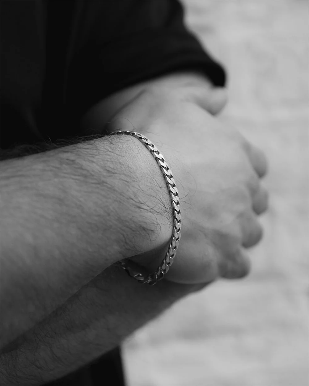 Heavy Curb Chain Necklace and Bracelet Set - Image 3